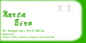 marta biro business card