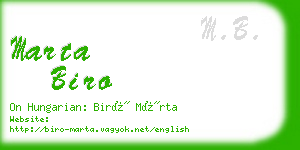 marta biro business card